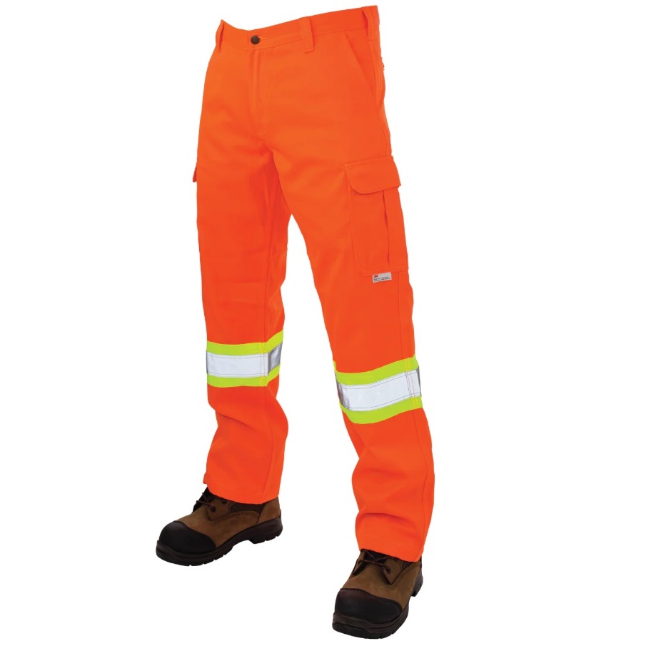 Cargo Work Pants, Hi Viz Orange, Relaxed Fit