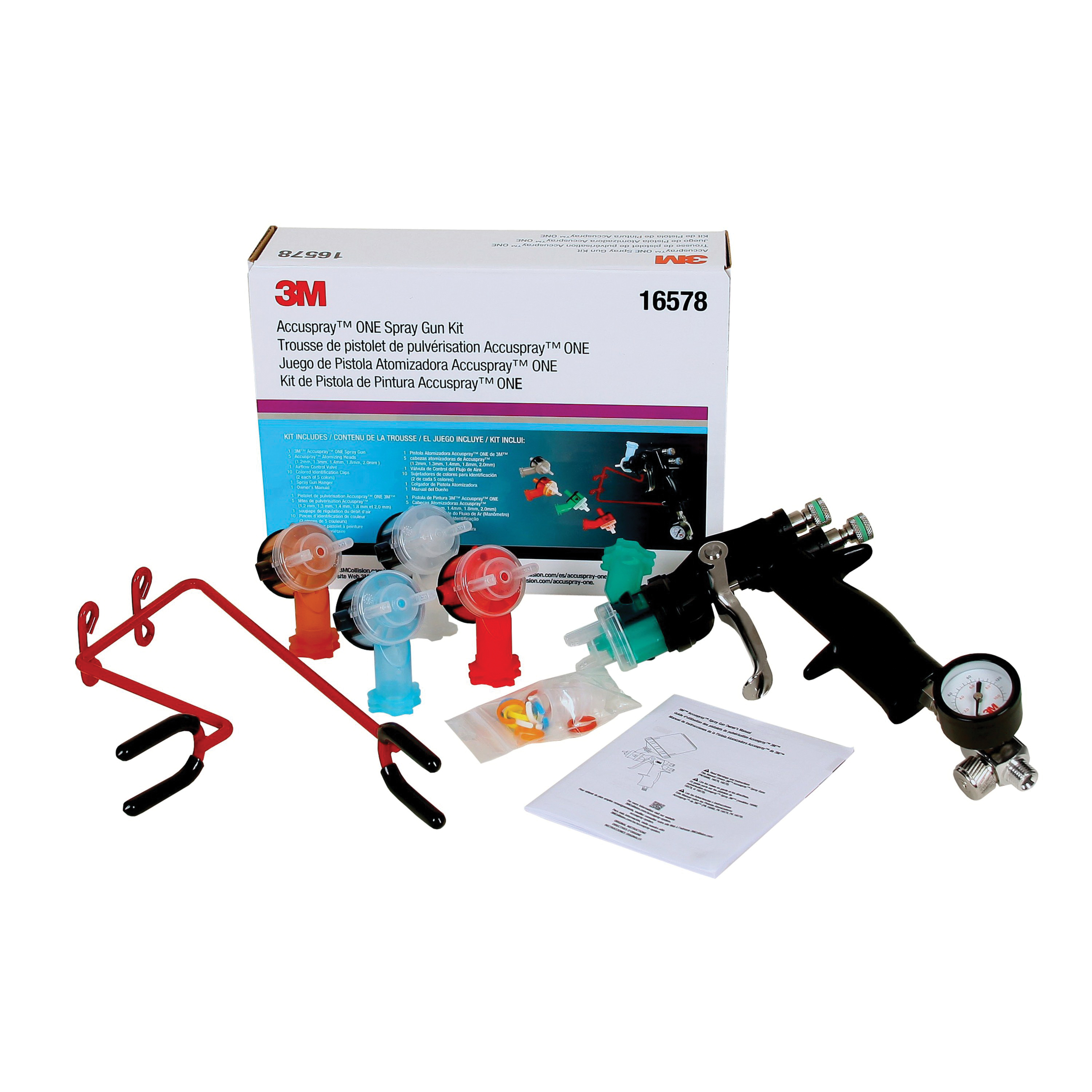 3M™ 7100096182 Spray Gun Kit, 13 cfm at 20 psi Air Consumption, 10 to 12 in Pattern, 1/4 in Air Inlet, For Use With 3M™ PPS™ System, Composite