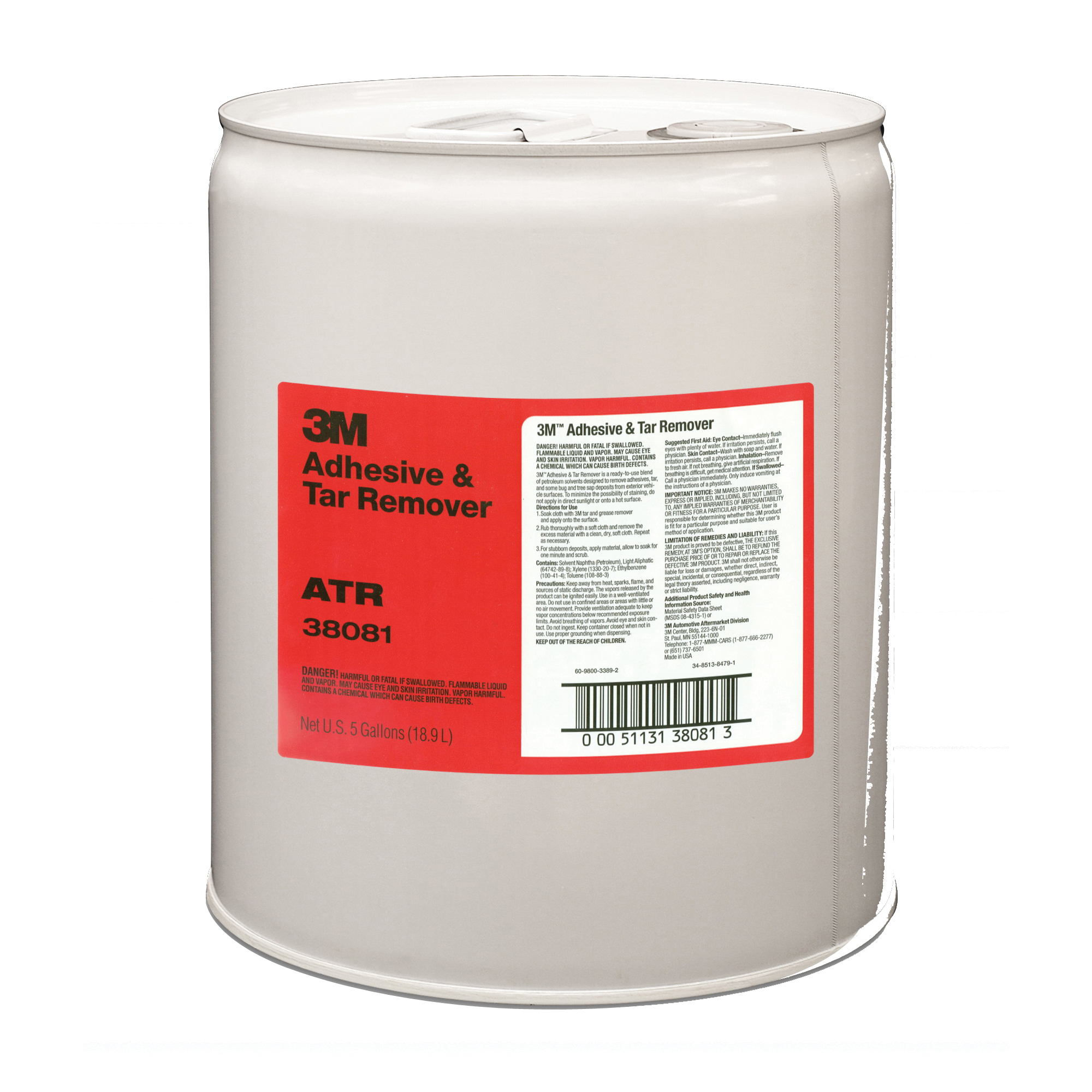 3M™ 7000045720 Flammable Ready-to-Use Remover, 5 gal Container Pail Container, Liquid Form, Red, Sharp Aromatic Solvent Odor/Scent