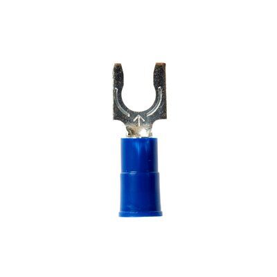 Scotchlok™ 7000133368 Insulated Locking Fork, 16 to 14 AWG Conductor, 0.88 in L, Brazed Seam Barrel, Vinyl, Blue