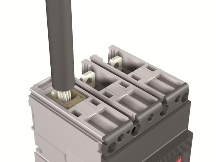 ABB KXT2CU-3PC Terminal Lug Kit, 14 to 1/0 AWG, (1) 2.5 to 95 sq-mm Hole Spacing, For Use With SACE® Tmax XT2 Molded Case Circuit Breaker and 125 A Copper Cable