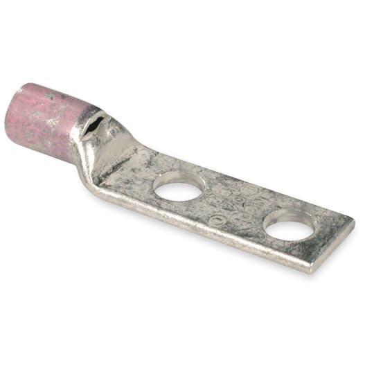 Color-Keyed® 54209 2-Hole Compression Connector Lug, 1/0 AWG Copper Conductor, Die Code: 42, 3/8 in Stud, Copper