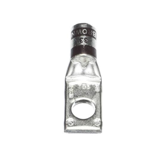 Color-Keyed® 54142-TB 1-Hole Compression Connector Lug, 2 AWG Copper Conductor, Die Code: 33, 5/16 in Stud, Copper