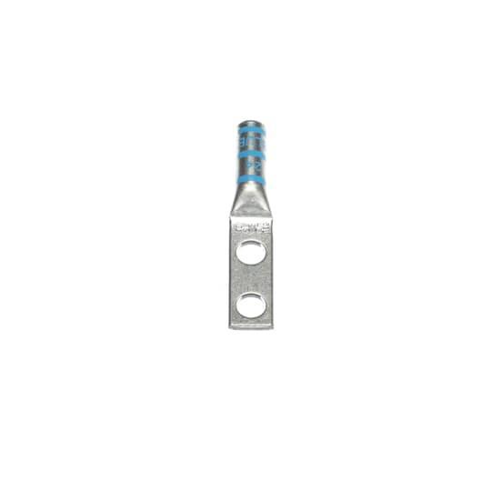Color-Keyed® 54852BE 2-Hole Compression Connector Lug, 6 AWG Copper Conductor, Die Code: 24, 1/4 in Stud, Copper
