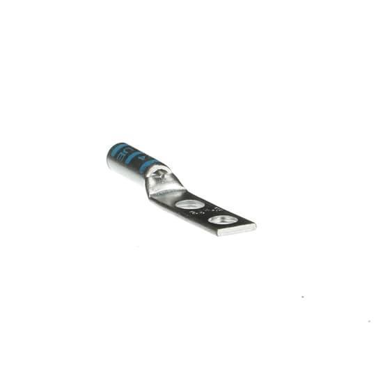 Color-Keyed® 54852BEPH 2-Hole Compression Connector Lug, 6 AWG Copper Conductor, Die Code: 24, 1/4 in Stud, Copper