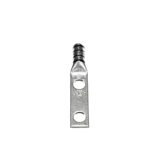 Color-Keyed® 54862BE 2-Hole Compression Connector Lug, 2/0 AWG Copper Conductor, Die Code: 45, 1/2 in Stud, Copper