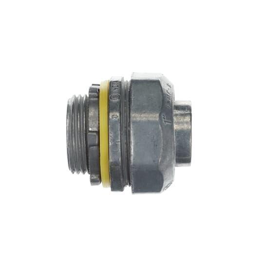 Iberville® CI6608 Straight Liquid Tight Conduit Connector, 1 in Trade, Zinc Alloy, Electro-Plated Zinc