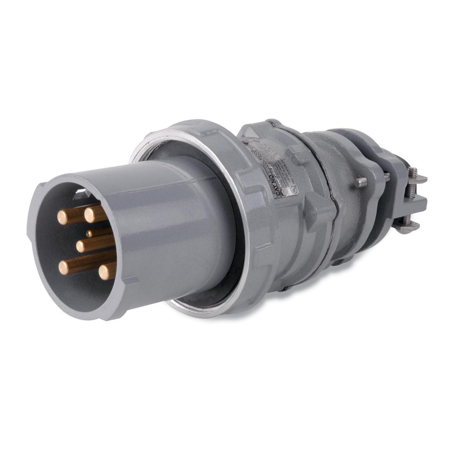 Russellstoll® Max-Gard® DS1404MP000 3-Phase Male Plug With Screw Cap, 480 VAC, 100 A, 3 Poles, 4 Wires