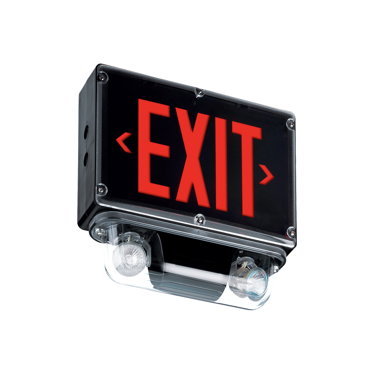 Emergi-Lite® Survive-All™ LPEX602WW-N3/2LA Self-Powered Single Face Exit Sign Combination Unit, LED/MR16 Lamp, 36 W Fixture, 120/347 VAC, 6 VDC, White Housing, On Legend