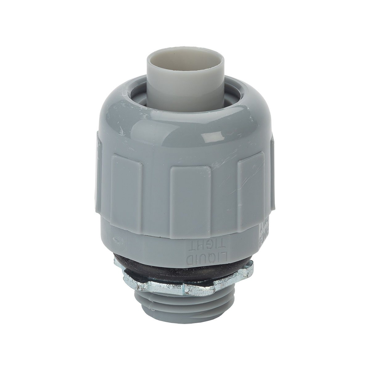 Steel City® CILTCC-04 Non-Metallic Straight Liquid Tight Conduit Connector With 1/2 in Knockout and Locknut, 1/2 in Trade, PVC