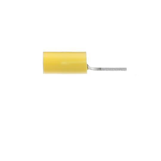 Sta-Kon® 10RC-10F RC Series Insulated Fork Terminal, 12 to 10 AWG Conductor, 1.09 in L, Brazed Seam/Serrated Barrel, Copper, Yellow