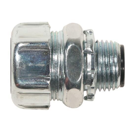 T&B® Industrial Fitting Safe Edge® 5333-HT High Temperature Insulated Straight Liquid Tight Conduit Connector, 3/4 in Trade, Steel, Zinc Plated/Clear Chromate