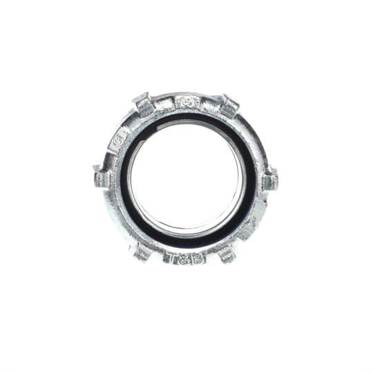 T&B® Industrial Fitting Safe Edge® 5337 Insulated Straight Liquid Tight Conduit Connector, 2 in Trade, Malleable Iron, Chromate Coated/Electro-Plated Zinc