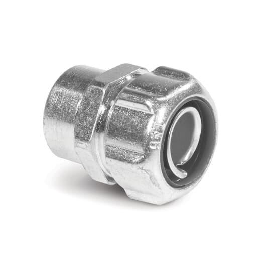 T&B® Industrial Fitting 5273 Straight Liquid Tight Female Hub Adapter, 3/4 in Trade, Steel, Chromate Coated/Electro-Plated Zinc