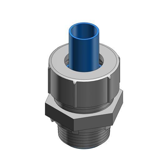 T&B® Industrial Fitting Plastic Bullet® LT150M Flexible Straight Liquid Tight Conduit Connector With Nylon Insert, 1-1/2 in Trade, Steel