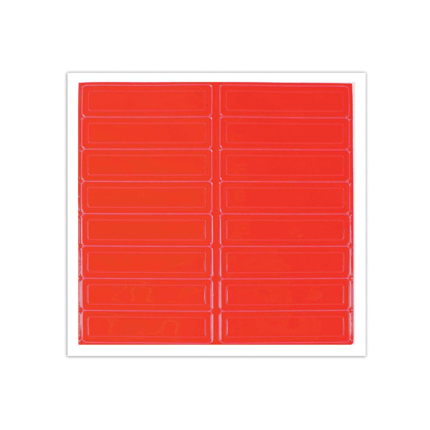 Accuform® LHR104RDOR Retro-Reflective Hard Hat Sticker, 4 in L x 1 in W, Fluorescent Red Orange, Adhesive Vinyl, 16 per Sheet Labels