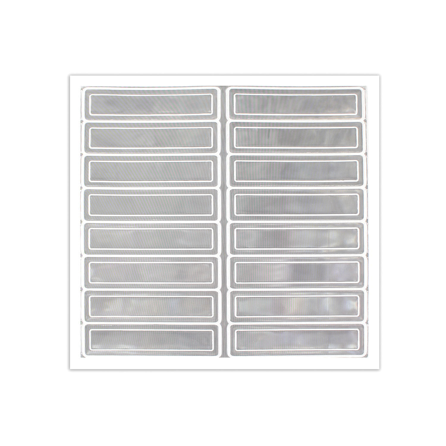 Accuform® LHR104WT Retro-Reflective Hard Hat Sticker, 4 in L x 1 in W, White, Adhesive Vinyl, 16 per Sheet Labels
