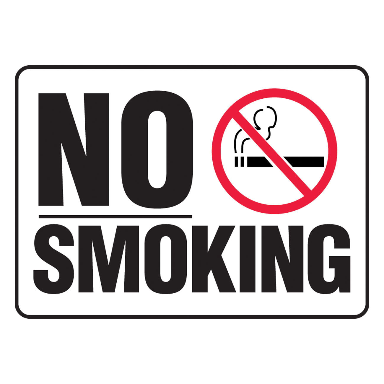 Accuform® MSMK548VP Smoking Control Sign, 10 in H x 14 in W, Plastic, Hole Mount
