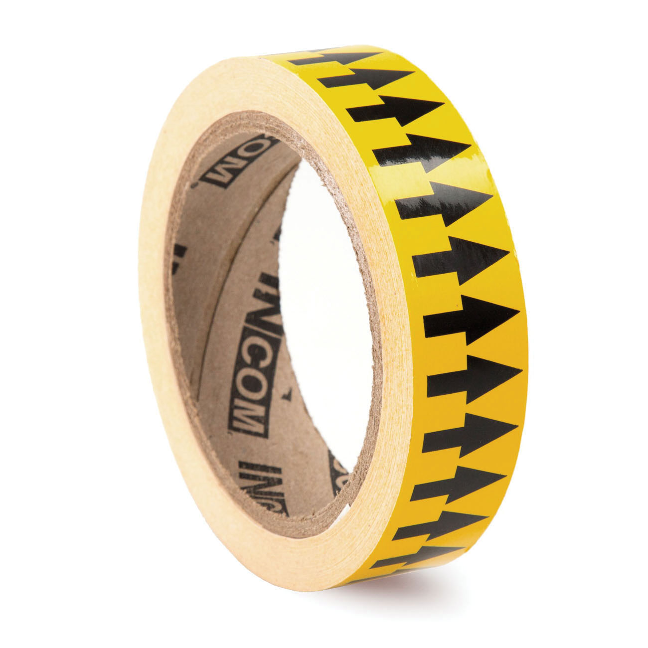 Accuform® RAW252BKYL Directional Flow Arrow Tape, Black/Yellow, 54 ft L x 1 in W, Self-Adhesive Vinyl
