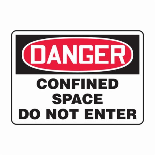 Accuform® MCSP230VP Semi-Flexible Danger Sign, DANGER, 10 in H x 14 in W, Red/Black on White, Plastic, Wall Mount