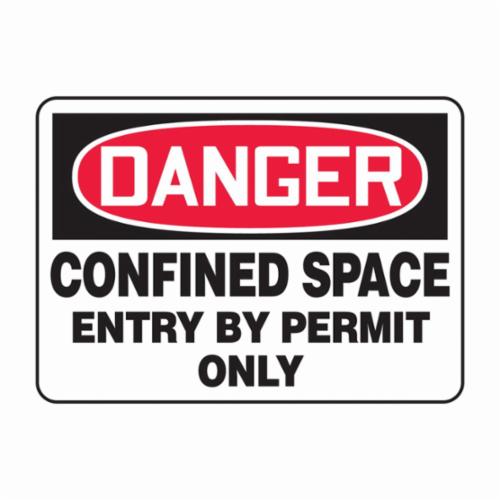 Accuform® MCSP019VS Danger Sign, DANGER, 7 in H x 10 in W, Red/Black on White, Adhesive Vinyl