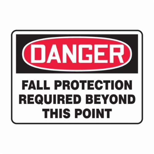 Accuform® MFPR105VS Danger Sign, DANGER, 10 in H x 14 in W, Red/Black on White, Adhesive Vinyl, Surface Mount