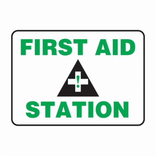 Accuform® MFSD959VS First Aid Sign, 7 in H x 10 in W, Adhesive Vinyl