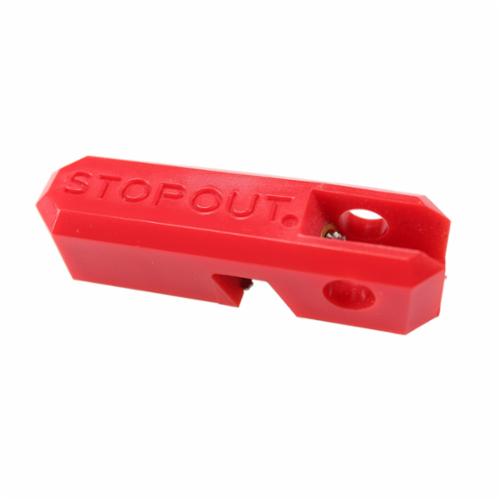 STOPOUT® KDD170 1-Pole Clamp-On Low Profile Circuit Breaker Lockout With Screw, For Use With 120 to 240 V Circuit Breaker, 1 Padlocks, 9/32 in Dia Max Padlock Shackle, Plastic, Red