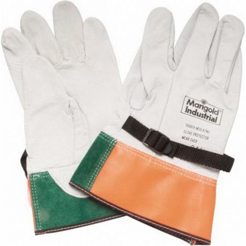Marigold® Protective Gloves, Grain Cowhide Leather Palm, Light Gray, 12 in L, ASTM Class: Class 2
