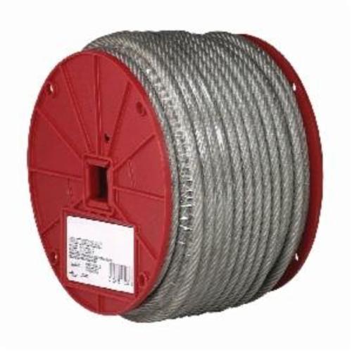 Campbell® 7000897 High Strength Coated Cable, 1/4 in Cable, 200 ft L, 7 x 19 Strand, 1400 lb Load, Galvanized Steel