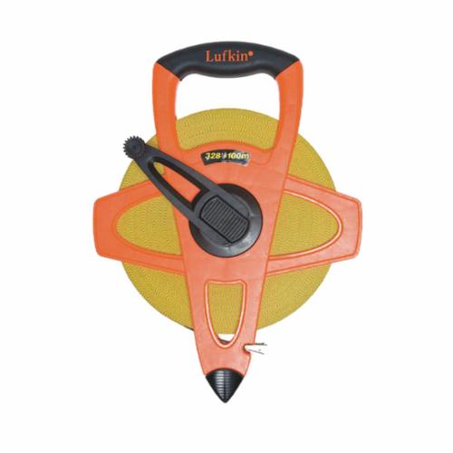 Crescent® FM100CME Tape Measure, 100 m L x 13 mm W Blade, Fiberglass Blade, 1/8ths, 1 cm Graduation