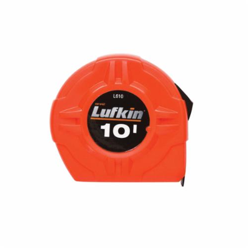 Crescent® L610 High Visibility Tape Measure, 10 ft L x 1/2 in W Blade, Steel Blade, Metric Measuring System, 16ths, 32nds Graduation