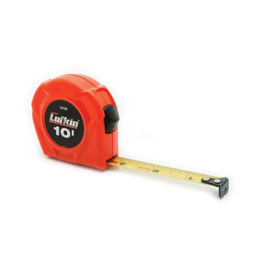 Crescent® L610N L600 Tape Measure, 10 ft L x 1/2 in W Blade, Steel Blade, 1/16 in Graduation