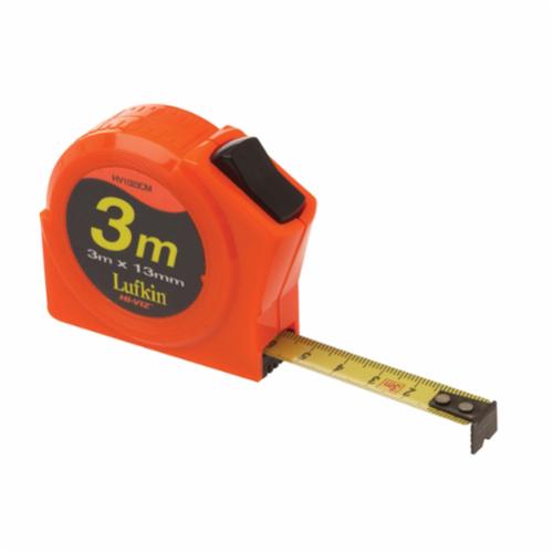 Crescent® PHV1023CM P1000 High Visibility Tape Measure, 3 m L x 13 mm W Blade, Steel Blade, Metric Measuring System
