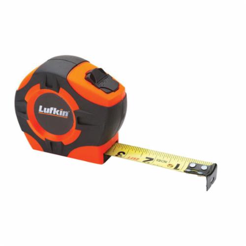 Crescent® PHV1425 P1000 High Visibility Tape Measure, 25 ft L x 1 in W Blade, Imperial Measuring System, 1/16ths Graduation
