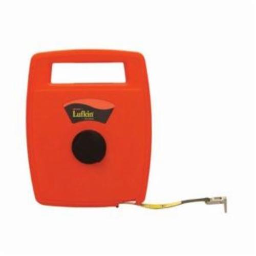 Crescent® T703 Linear Tape Measure, 50 ft L x 1/2 in W Blade, Fiberglass Blade, Graduated Feet and Inches to 1/8ths, Numbered with Feet and Instantaneous Foot Markings in Red and Inches in Black Graduation