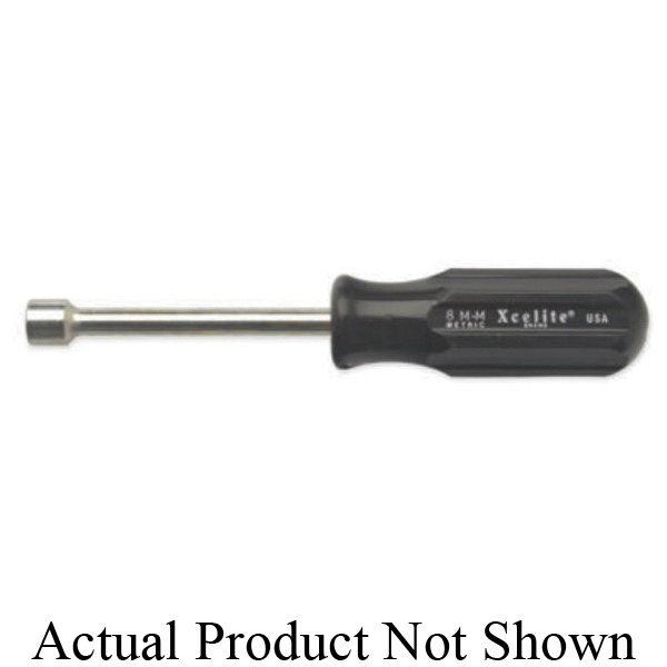 Weller® 4MMN Regular Length Drilled Shaft Nutdriver, 4 mm, Hollow Shank, Black Handle, Bright