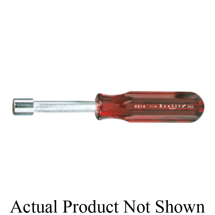 Weller® HS18N Hex Drive Regular Length Nutdriver, 9/16 in, Hollow Shank, Orange Molded Firm Grip Handle, Polished Chrome