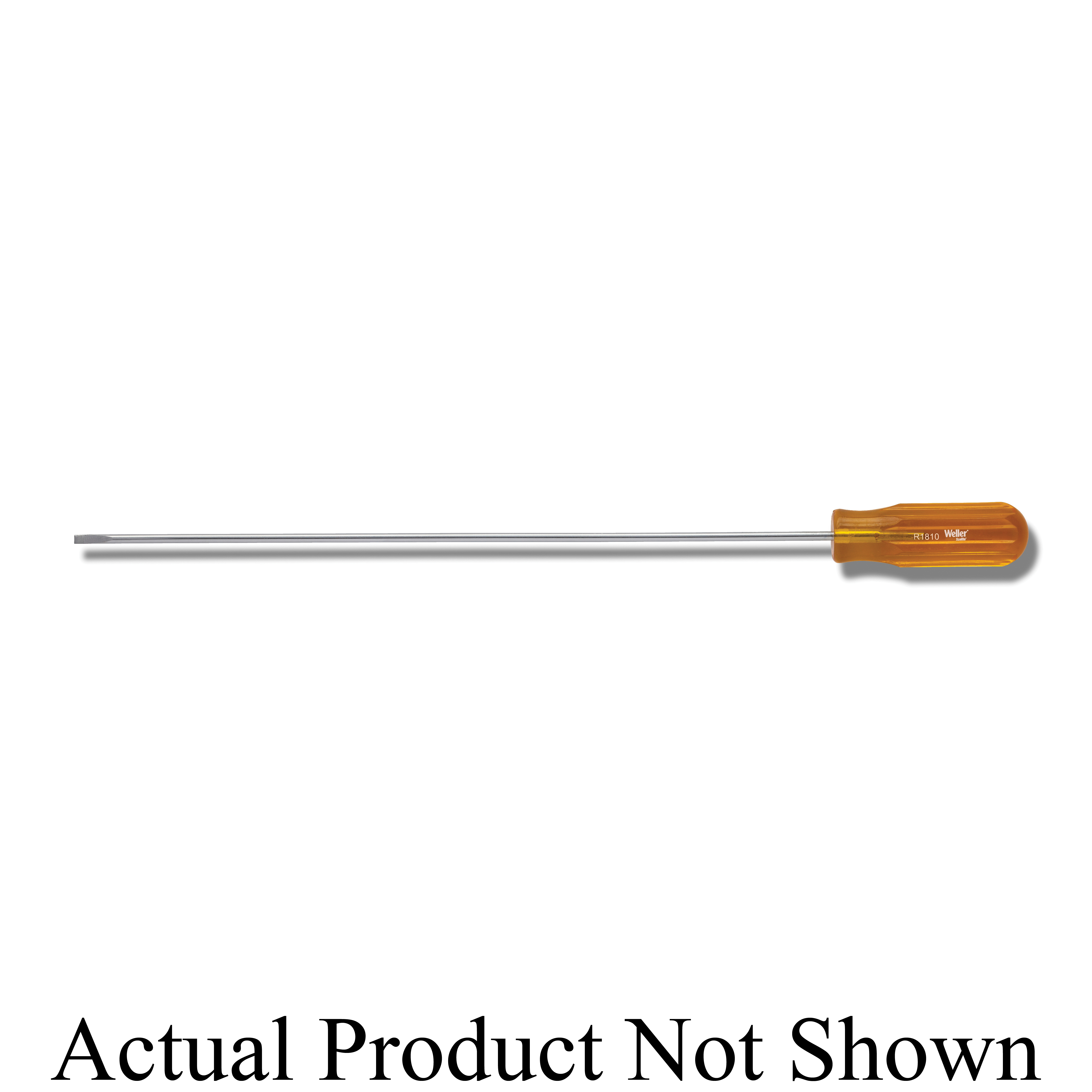 Weller® R1810N Regular Screwdriver, 1/8 in Slotted Point, Chrome Vanadium Steel Shank, 12-5/8 in OAL, Plastic Handle, Specifications Met: AISI 6150