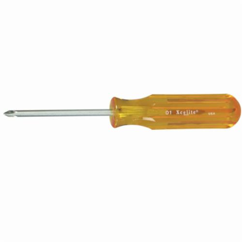 Weller® X101 Regular Screwdriver, #1 Phillips® Point, Vanadium Steel Shank, 6-5/8 in OAL, Plastic Handle, Polished Chrome, AISI 6150