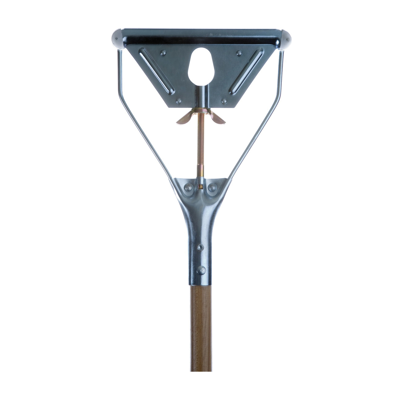 AGF 4854 Wet Mop Handle, 54 in L, Hardwood/Metal, Clamp Connection
