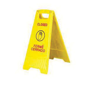 AGF 86098 Caution Floor Sign, 24 in H, Yellow, Trilingual