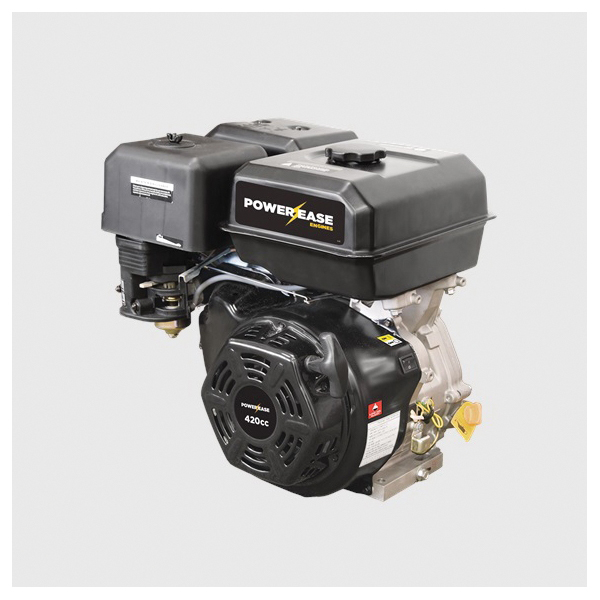 BE 85.570.150 Powerease Horizontal Engine With Low Oil Alert, 420 cc, 15 hp, 1 in Keyed Shaft, 3400 rpm Replacement Motor, Pull Start, OHV Engine, For Use With Pressure Washer