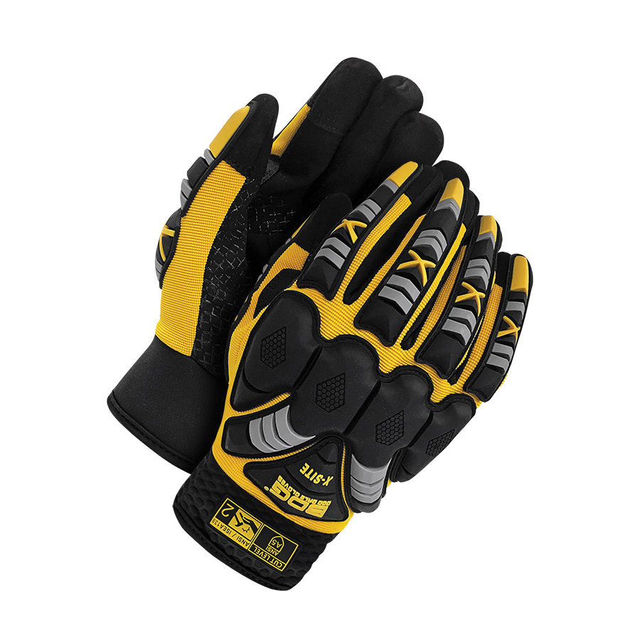 BDG X-SITE™ 20-1-10400 Touchscreen Cut-Resistant Gloves, Uncoated Coating, Spandex/Synthetic Leather/TPR, Pull Strap/Slip-On Wrist Cuff, Resists: Abrasion, Cut, Impact and Puncture, ANSI Cut-Resistance Level: A7, ANSI Puncture-Resistance Level: 4