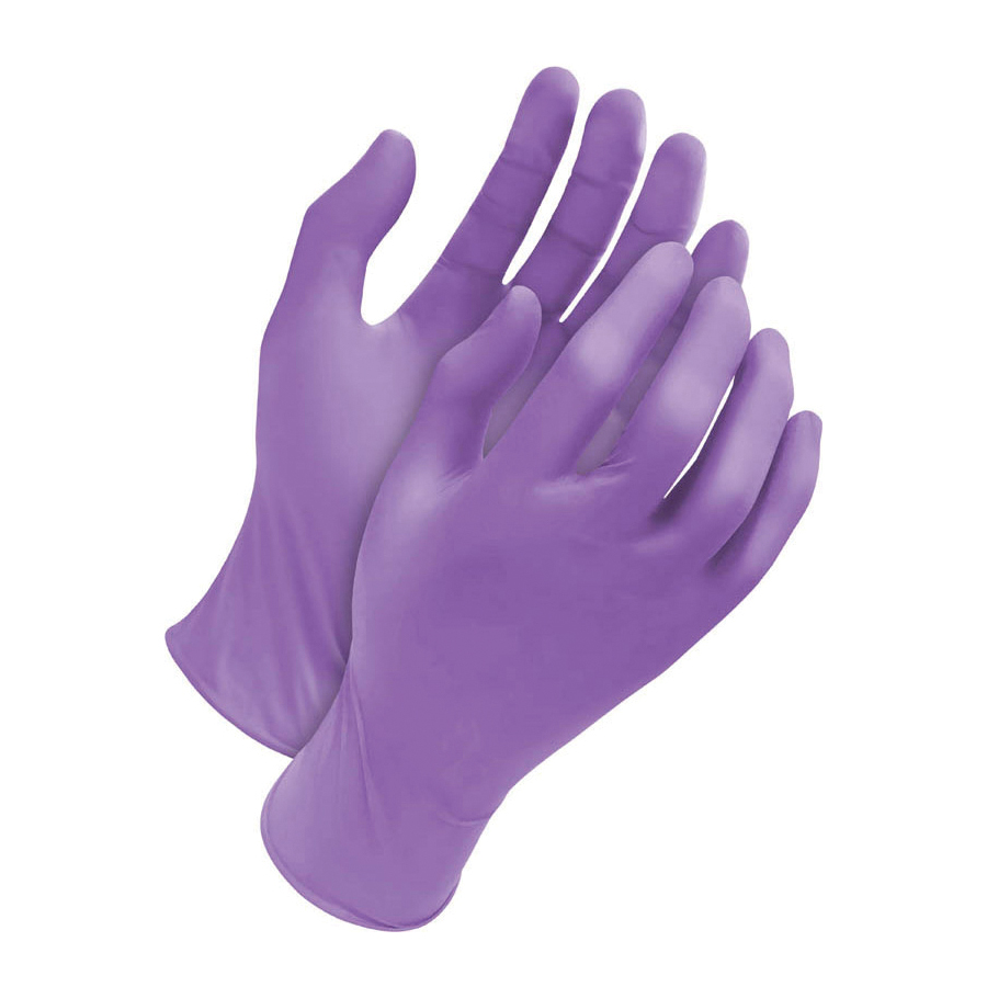 BDG DENY™ 99-1-6300 Disposable Gloves, Natural Latex Rubber, Purple, 10 in L, Powder-Free, 6 mil THK, Ambidextrous Hand