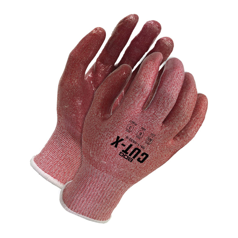 BDG Cut-X Cut-X™ 99-1-9632 Dexterity Cut-Resistant Gloves, Silicone Coating, Elastic Knit Wrist/Hemmed Cuff, Resists: Abrasion, Cut and Puncture, ANSI Cut-Resistance Level: A5, ANSI Puncture-Resistance Level: 3, Paired Hand