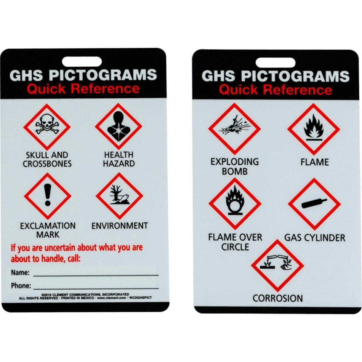 Brady® 133208 Laminated Wallet Card, English, GHS Hazard Communication, 3.4 in L x 2.1 in W