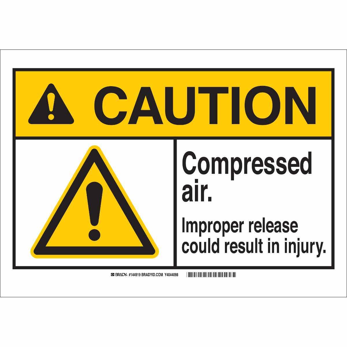 Brady® BradyTuff™ 144920 Non-Reflective Rectangle Chemical and Hazardous Material Sign, CAUTION, Symbol/Text, B-401 Polystyrene, Corner Hole Mount, 7 in H x 10 in W, English
