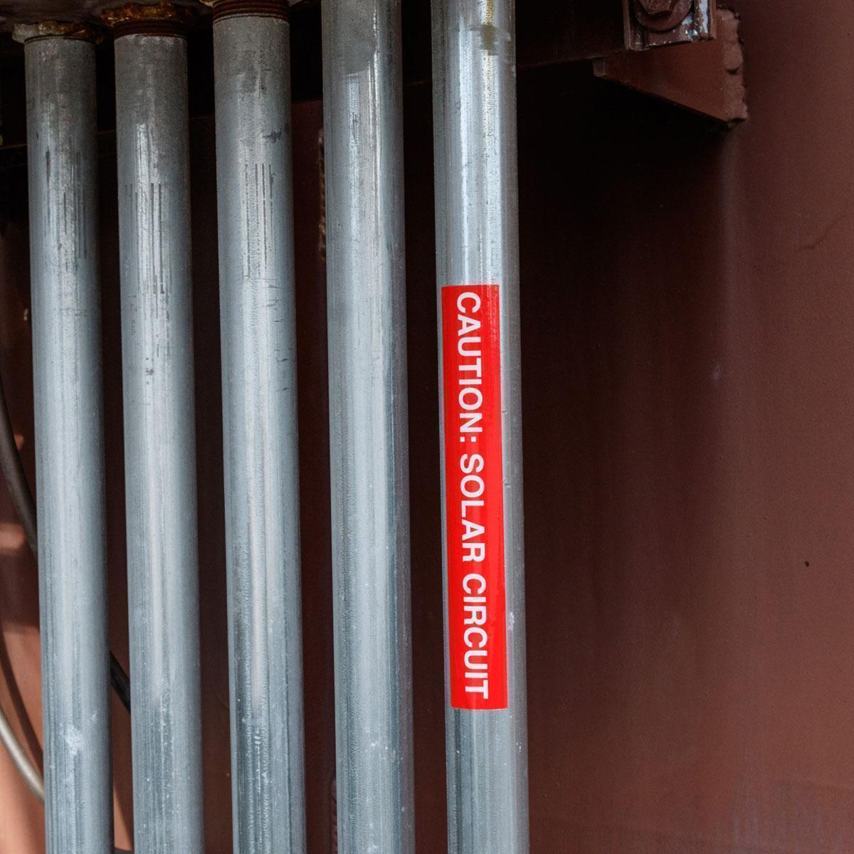 Brady® 149867 Pre-Printed Rectangle Warning Label, 1 in H x 6-1/2 in W x 0.012 in THK, Red on Reflective, B-921 Acrylic
