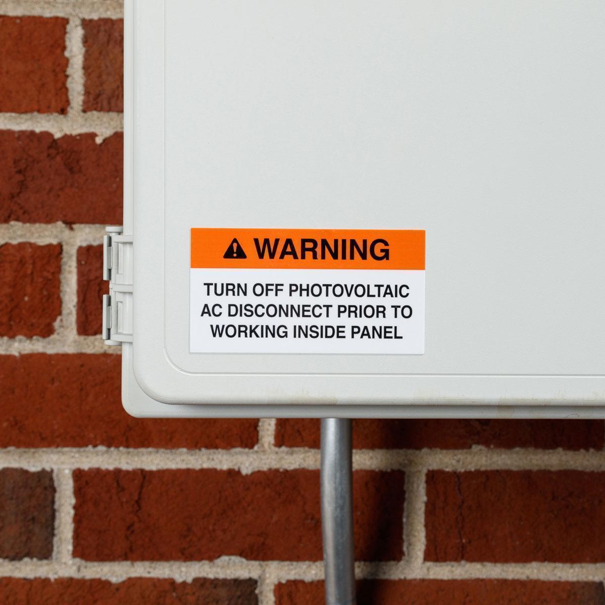 Brady® 149891 Pre-Printed Rectangle Warning Label, 2 in H x 3-3/4 in W x 0.007 in THK, Black/Orange on White, B-920 Vinyl